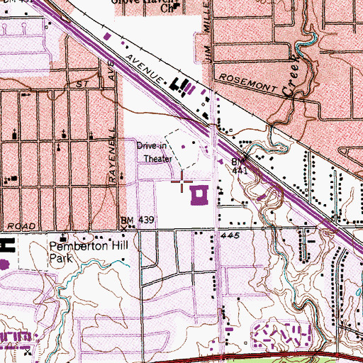 Topographic Map of E B Comstock Middle School, TX