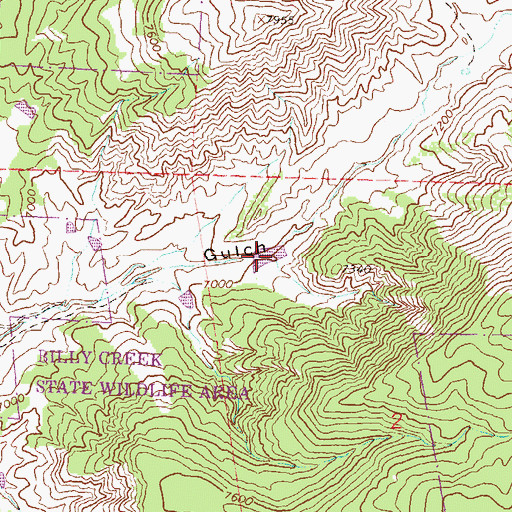 Topographic Map of Chaffe Gulch Dentention Number 6 Reservoir, CO