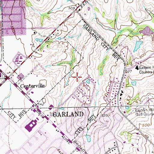 Topographic Map of Club Hill Elementary School, TX