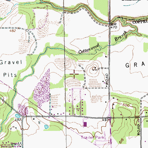 Topographic Map of Coppell High School, TX
