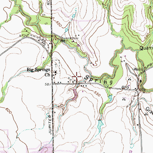 Topographic Map of Big Springs Elementary School, TX