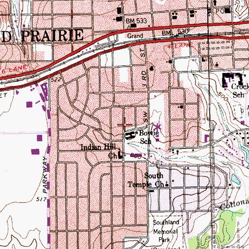 Topographic Map of Bowie Elementary School, TX