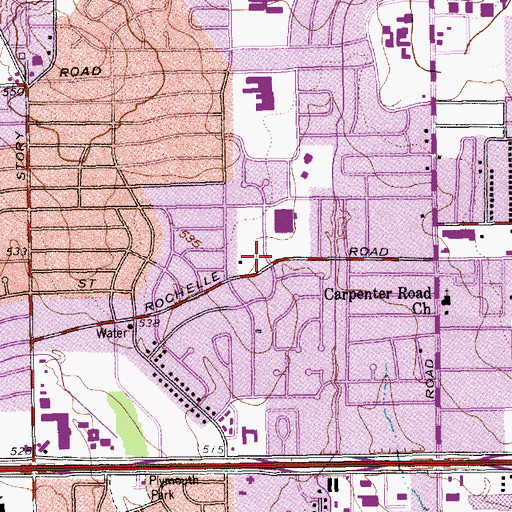 Topographic Map of Brandenburg Elementary School, TX