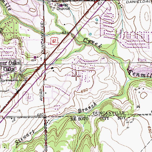 Topographic Map of Brandenburg Intermediate School, TX