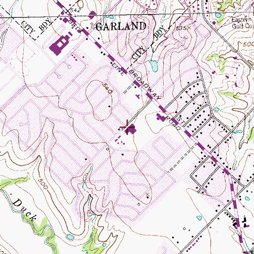 Topographic Map of Classical Center at Brandenburg Middle School, TX