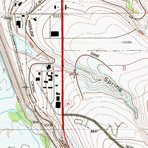 Topographic Map of Spring Gulch Dam, CO