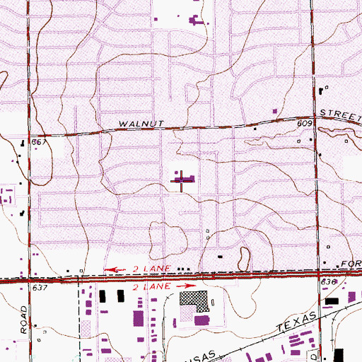 Topographic Map of Bullock Elementary School, TX