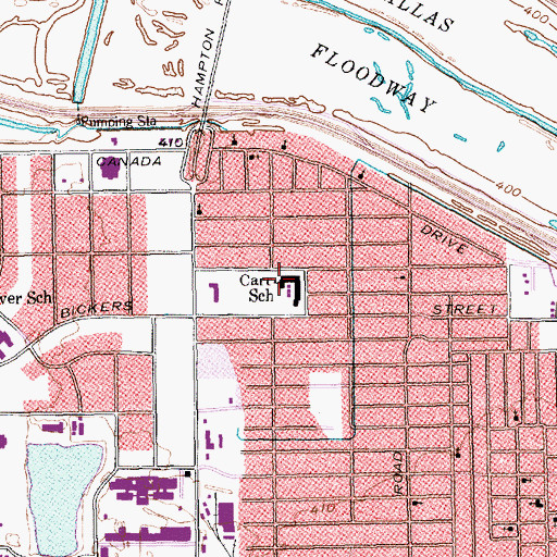 Topographic Map of C F Carr Elementary School, TX