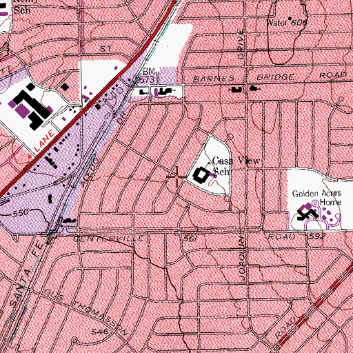 Topographic Map of Casa View Elementary School, TX