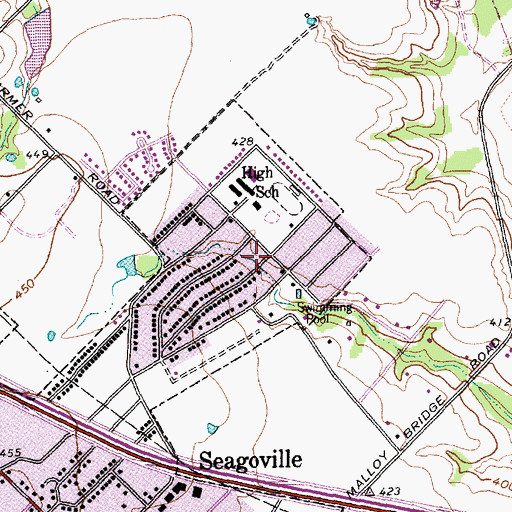Topographic Map of Central Elementary School - Dallas, TX
