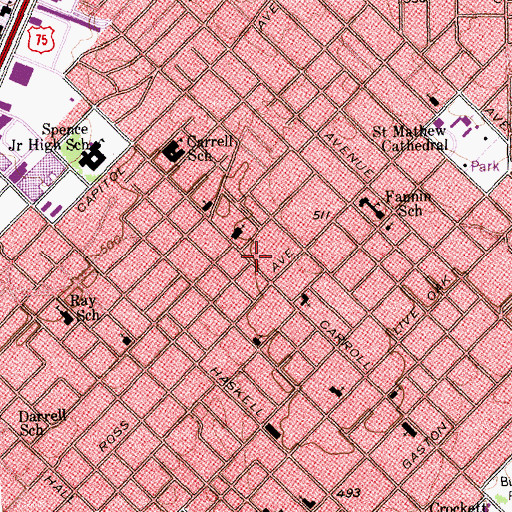 Topographic Map of Cesar Chavez Learning Center, TX