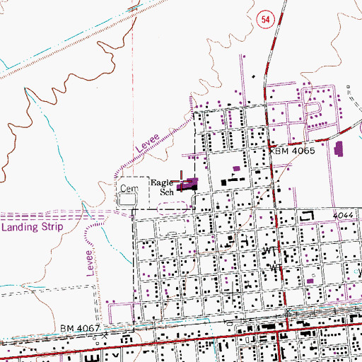 Topographic Map of Eagle Elementary School, TX