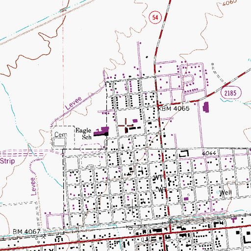 Topographic Map of Van Horn Secondary School, TX