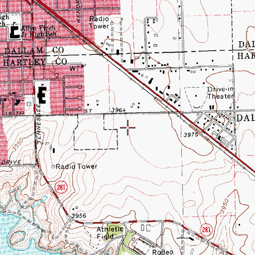 Topographic Map of Dalhart Junior High School, TX