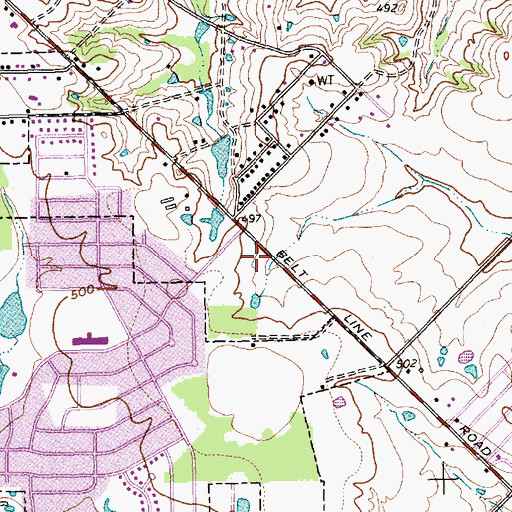 Topographic Map of A C New Middle School, TX