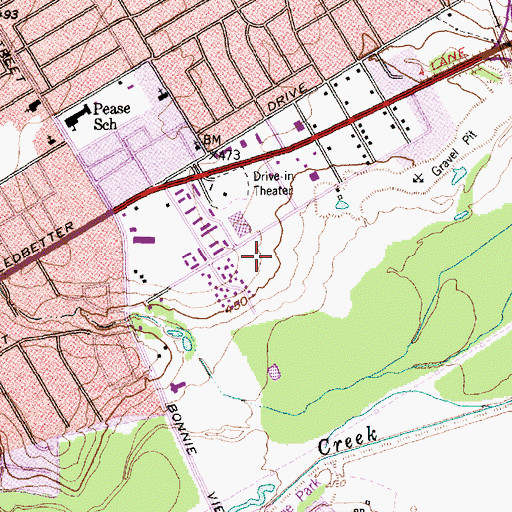 Topographic Map of A Maceo Smith New Technology High School, TX