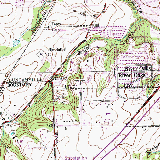 Topographic Map of Alexander Elementary School, TX