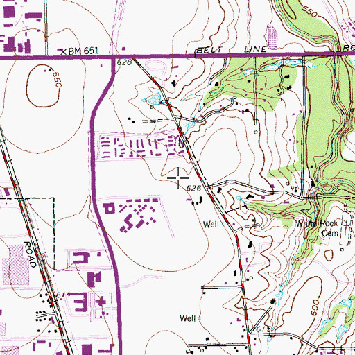 Topographic Map of Anne Frank Elementary School, TX