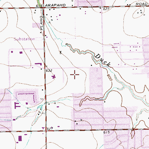 Topographic Map of Apollo Junior High School, TX