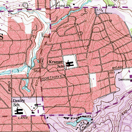 Topographic Map of Arthur Kramer Elementary School, TX
