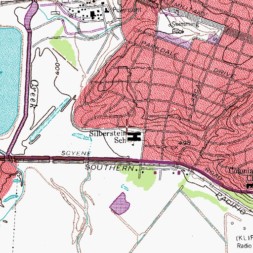 Topographic Map of Ascher Silberstein Elementary School, TX