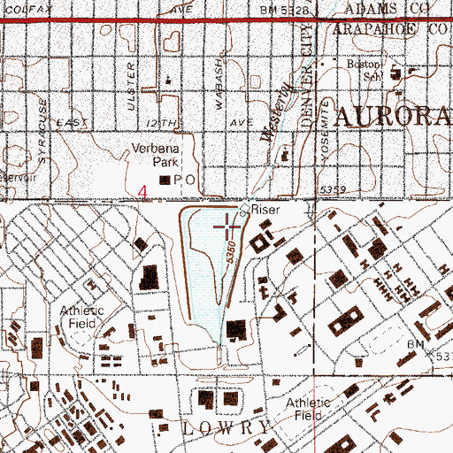 Topographic Map of Aurora-Kelley Road Reservoir, CO