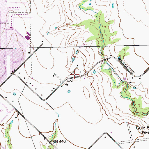 Topographic Map of B J Smith Elementary School, TX