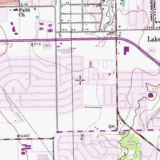 Topographic Map of Barbara Bush Elementary School, TX