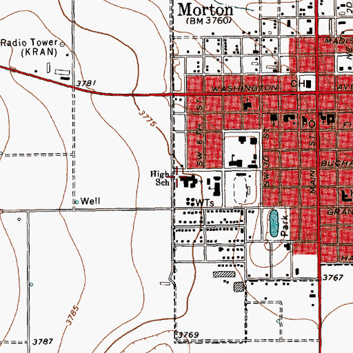 Topographic Map of Morton High School, TX