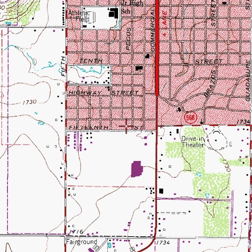 Topographic Map of Coleman Junior High School, TX