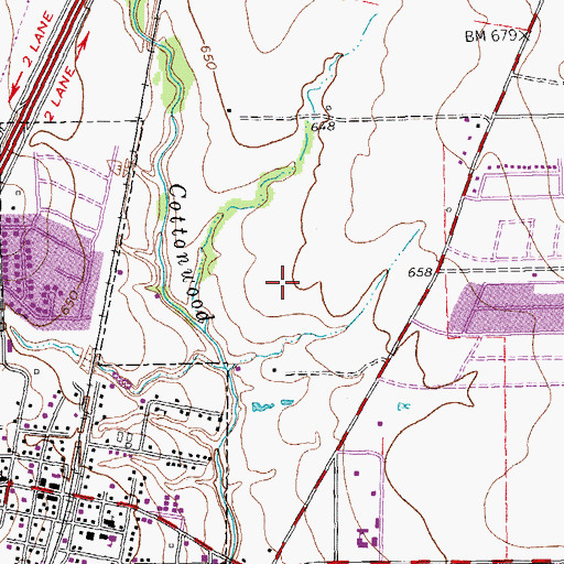 Topographic Map of Allen High School, TX