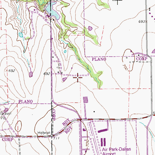 Topographic Map of Barksdale Elementary School, TX