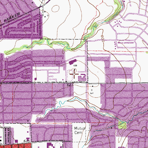 Topographic Map of Bowman Middle School, TX