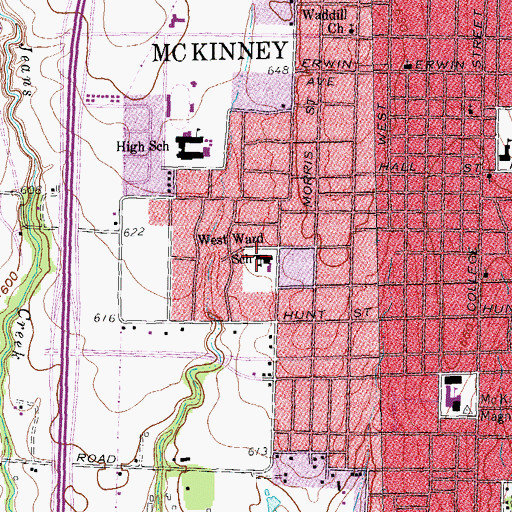 Topographic Map of Neil Burks Elementary School, TX