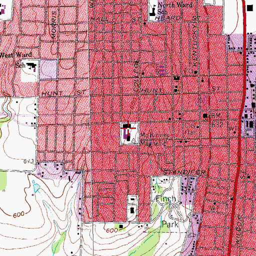 Topographic Map of Gibson Caldwell Elementary School, TX