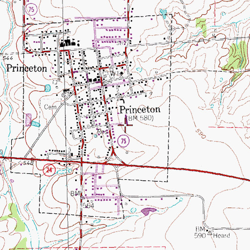 Topographic Map of Clark Middle School, TX
