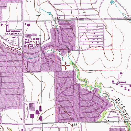 Topographic Map of Davis Elementary School, TX