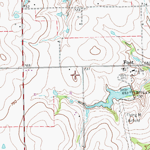 Topographic Map of Dowell Middle School, TX