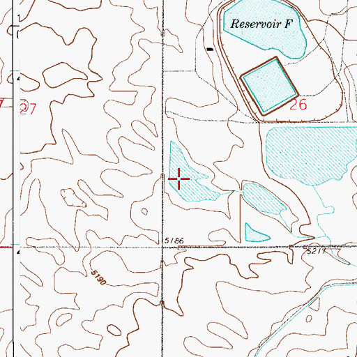Topographic Map of Reservoir D, CO
