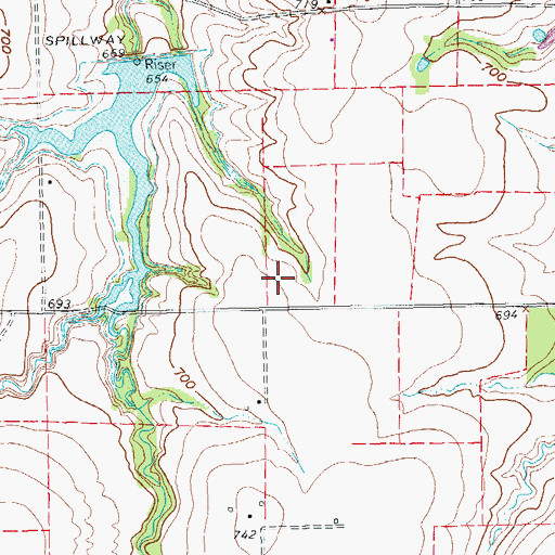 Topographic Map of Glen Oaks Elementary School, TX