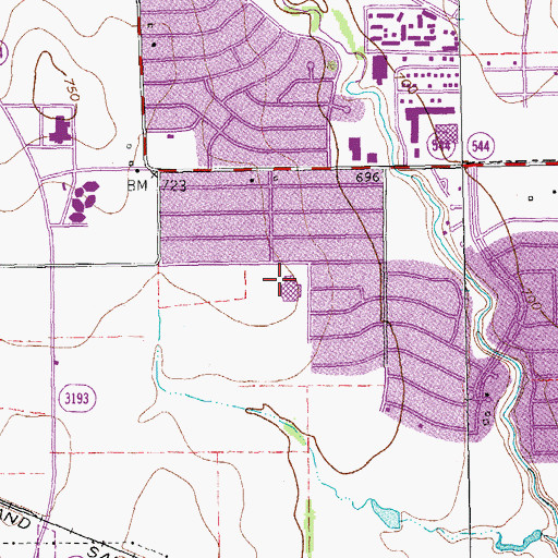 Topographic Map of Jackson Elementary School, TX