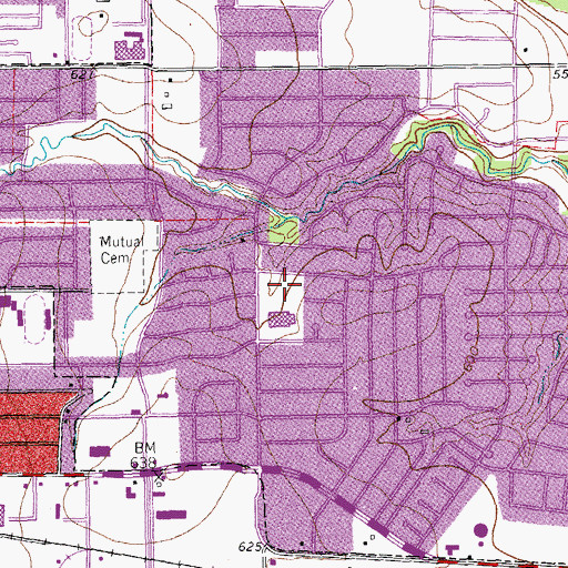 Topographic Map of Meadows Elementary School, TX
