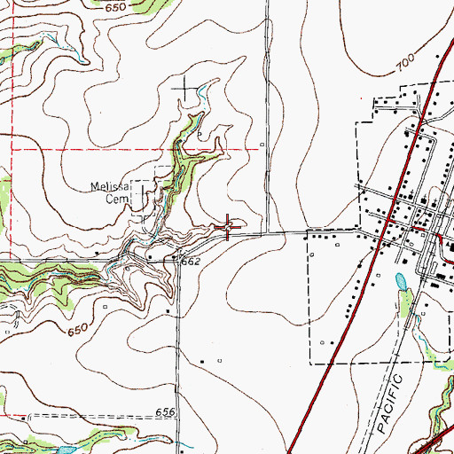 Topographic Map of Melyissa Junior High School, TX
