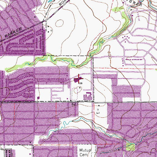 Topographic Map of Memorial Elementary School, TX