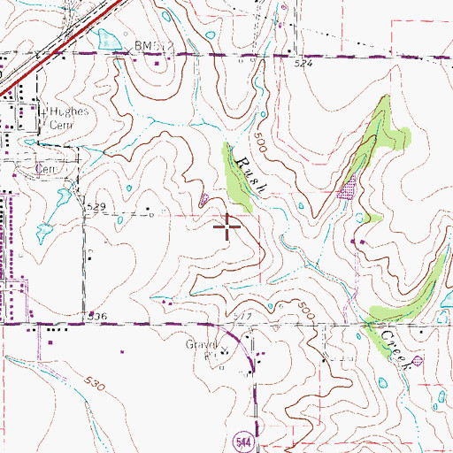 Topographic Map of P M Akin Elementary School, TX