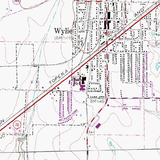 Topographic Map of Hartman Elementary School, TX