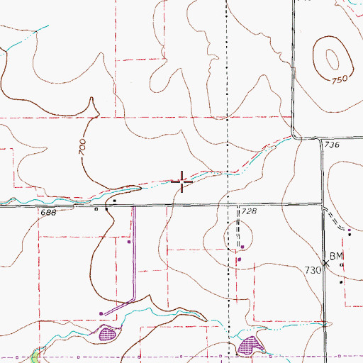 Topographic Map of Robinson Middle School, TX