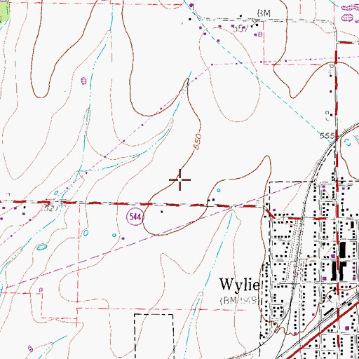 Topographic Map of T F Birmingham Elementary School, TX