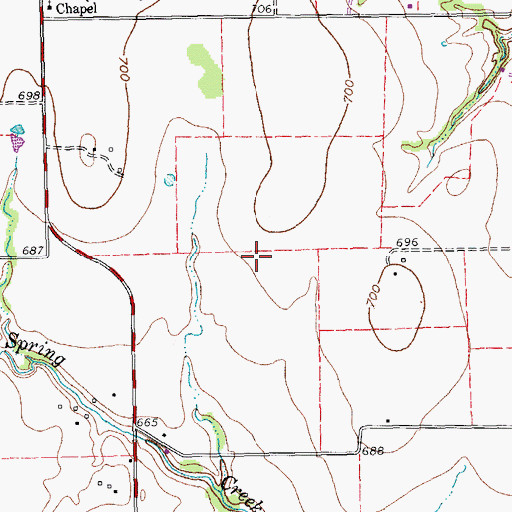 Topographic Map of Thomas Elementary School, TX