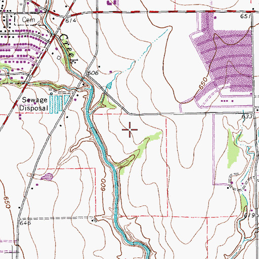 Topographic Map of W E Pete Ford Middle School, TX